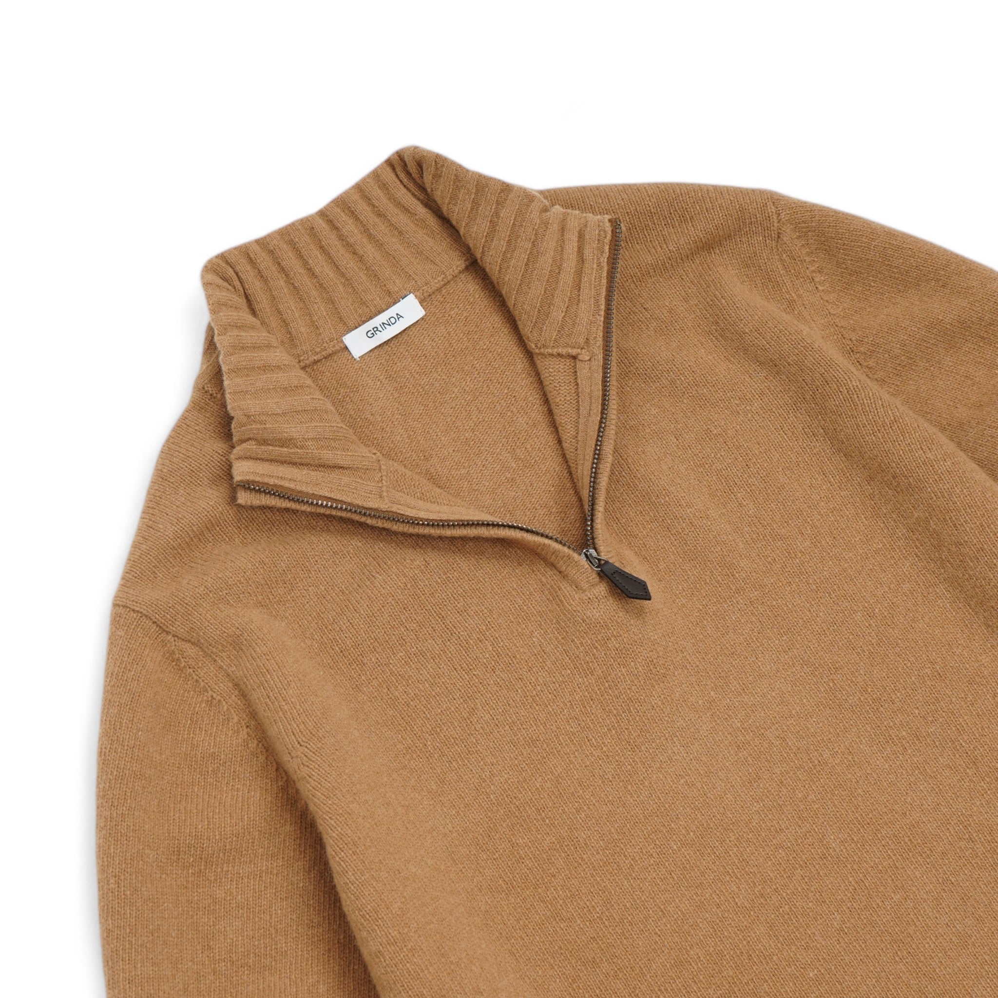 Half-zip - Beige Lammullströja