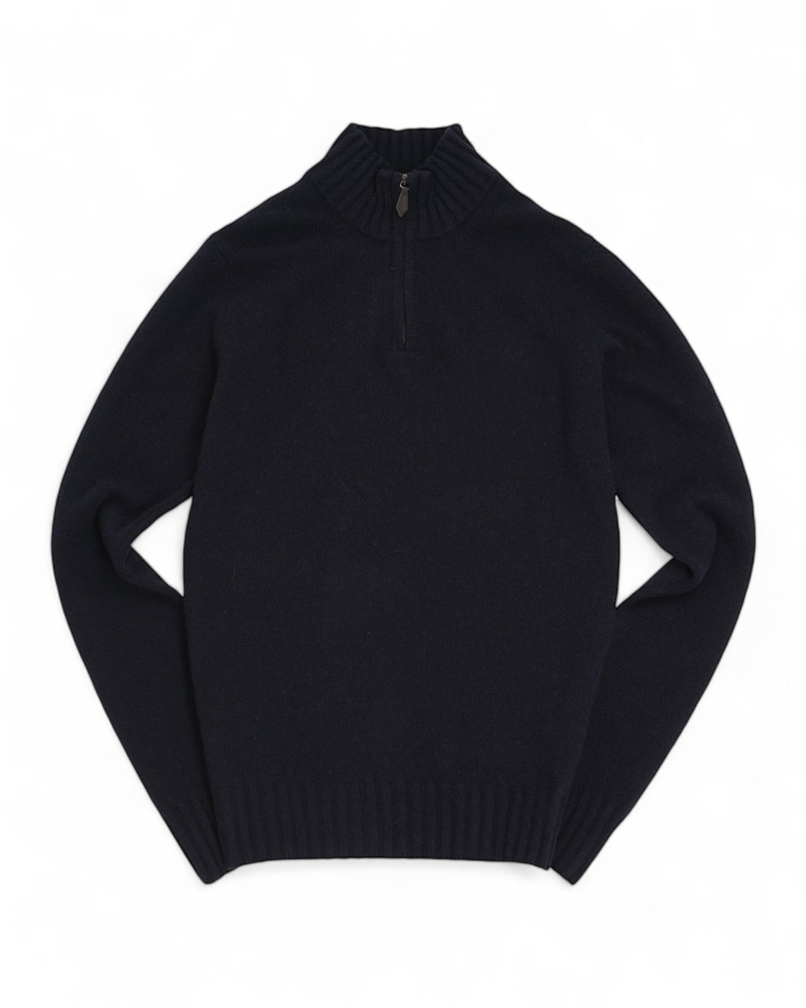 Half-zip - Navy Lammullströja