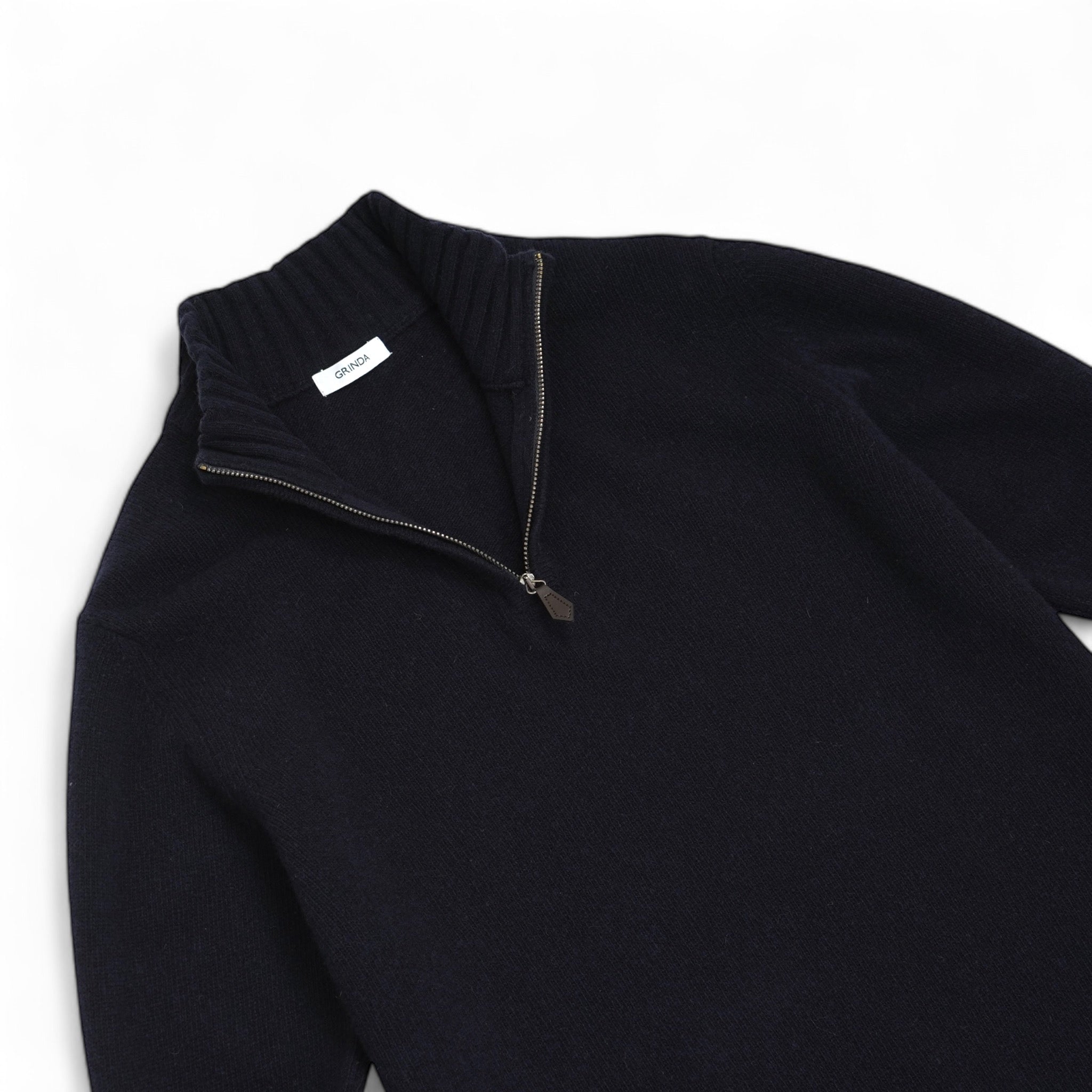 Half-zip - Navy Lammullströja