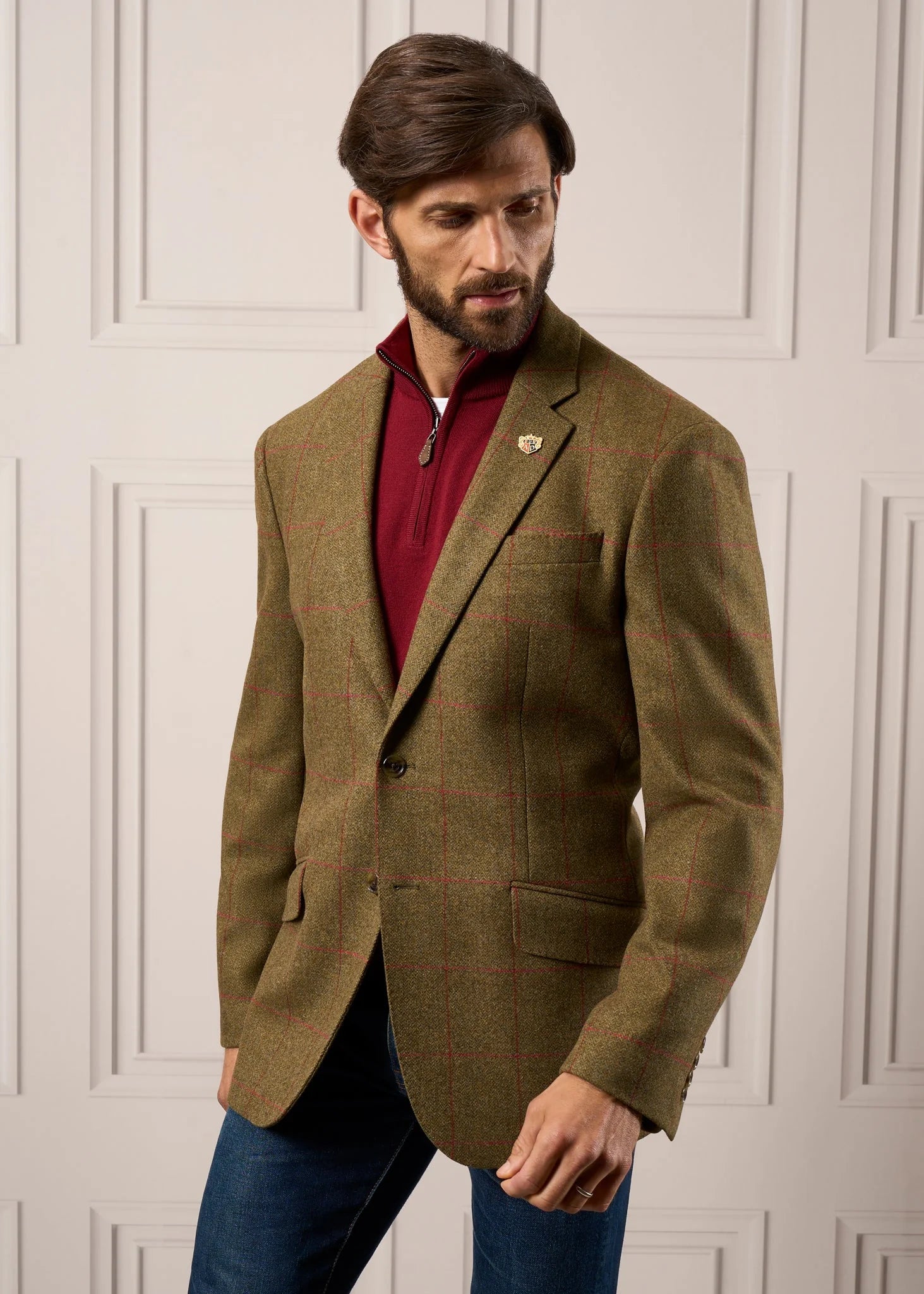 Combrook Mens Blazer Sage - Tweedkavaj Herr